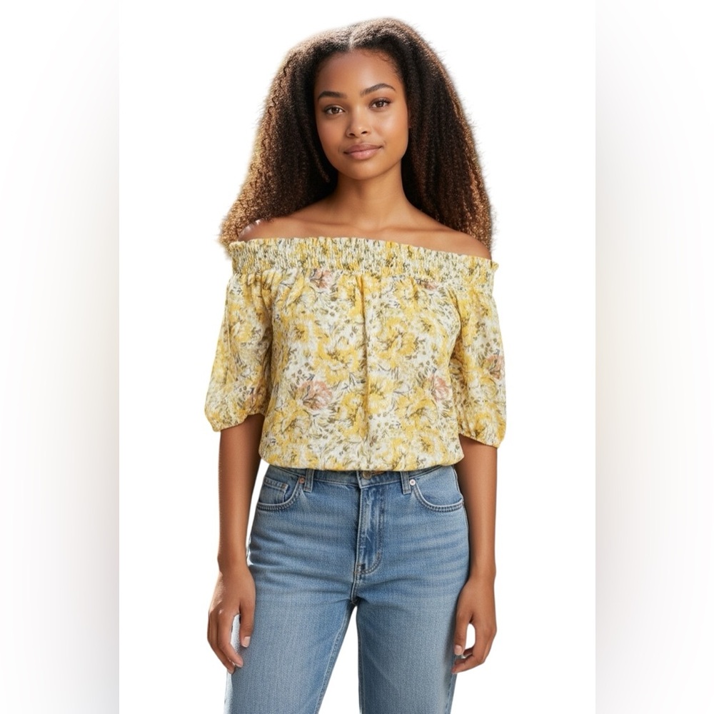 Joie casual Floral Off-Shoulder crop top shirt